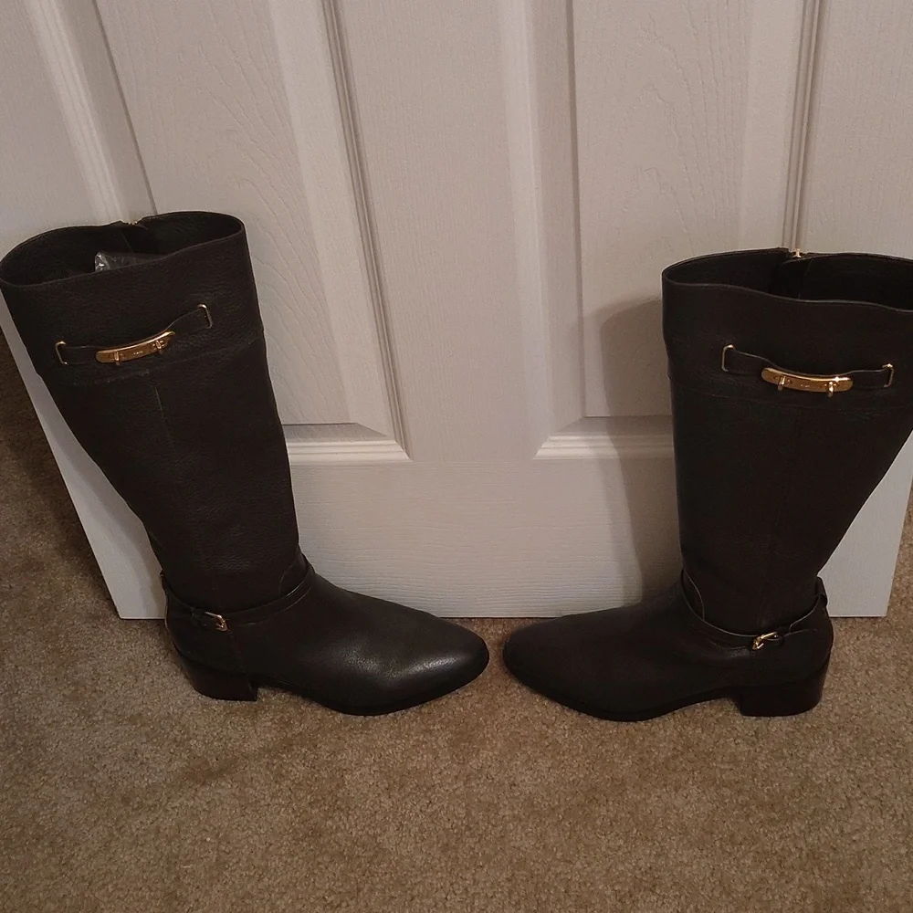 Coach Sullivan Safari Pebbled Brown Leather Boots - Picture 7 of 7